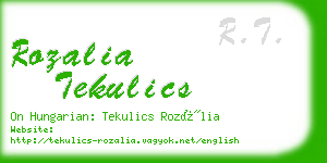 rozalia tekulics business card